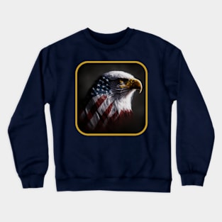 Patriotic American Flag Bald Eagle Crewneck Sweatshirt